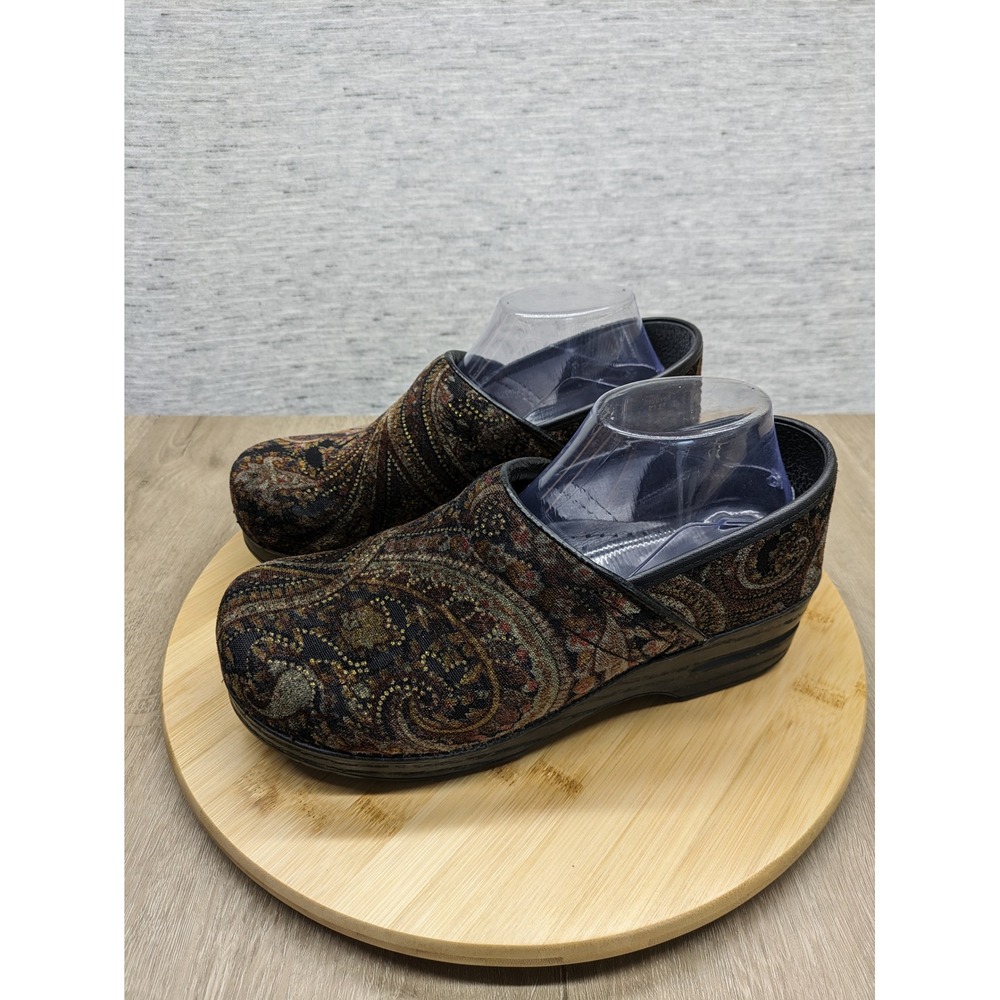 Dansko Paisley Clogs Comfort Slip On Shoes Work Casual Size 40 9.5 Velvet Fairy - Picture 3 of 11